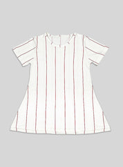 Elegant White Frock Red Lining For Girls