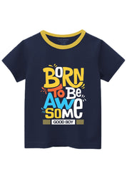 BORN TO BE AWESOME COTTON T-SHIRT