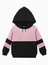 Pink Contrast Kids Hoodie