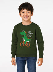 Little Dino Life is Better on a Bike Boys Winter Sweatshirts