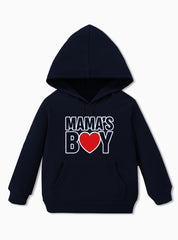Cozy Boys Hoodie – Mama's Boy Graphic with Red Heart