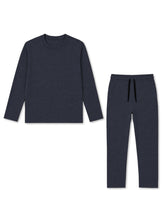 Kids Navy Rib Thermal Set