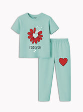 Girls Forever Heart Trouser Set