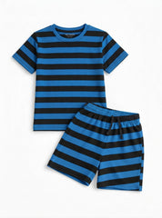Boys Blue Stripe Short Set