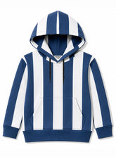 Kids Blue & White Striped Hoodie