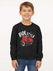 Ride Style on Scooter Warm Fleece Sweatshirts For Boys