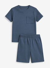 Boys Blue Pocket Style Co Ord Set