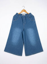 Girls Comfort Fit Wide Leg Denim Jeans