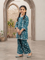 Teal Blossom Printed Suit