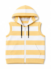Boys Winter Sleeveless Hoodie Sunny Stripes