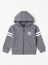 Grey Adidas Zip-Up Boys Hoodie - Great for Winter Adventures