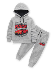 Born To Racing Car Hoodie Set For Boys