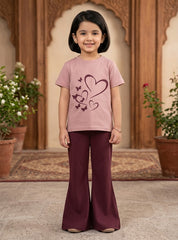 Girls Heart & Butterfly Trouser Set