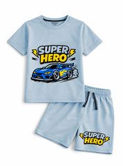 Boys Super Hero Car Short Set