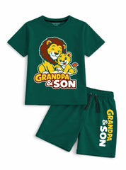 Boys Grandpa & Son Lion Short Set