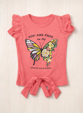 Girls You Are Free Butterfly Tee
