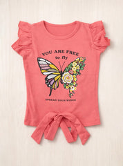Girls You Are Free Butterfly Tee