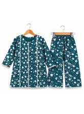 Teal Blossom Printed Suit