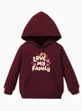 Love My family Fleece Hoodie For Girls