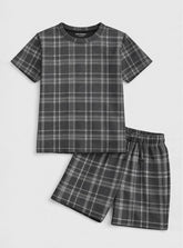 Boys Classic Slate Check Summer Set