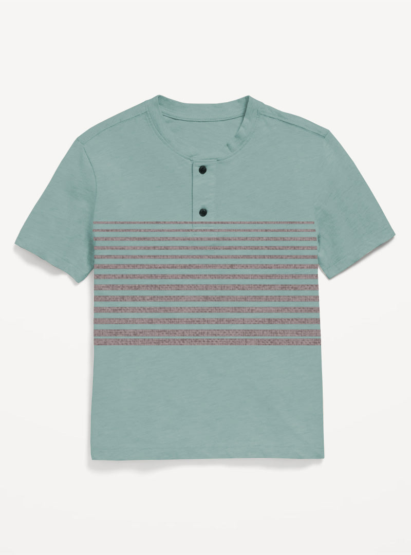 Cadet Grey Soft Cotton Henley T-Shirt For Boys