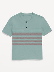 Cadet Grey Soft Cotton Henley T-Shirt For Boys