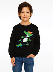 Swimming Crocodile Design Sweatshirts For Boys