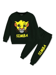 Affordable Simba Graphics Printing Fleece Tracksuit For Boys