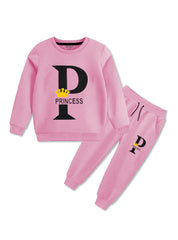 Pink Princess Winter Fleece Set for Girls