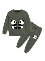 Panda Love Stylish Winter Wear Tracksuit For Child
