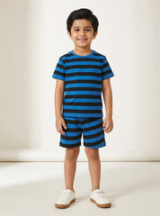 Boys Blue Stripe Short Set