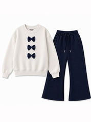Girls Winter Set Navy Ribbon