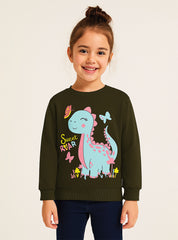 Sweet Roar Dinosaur Fleece Sweatshirt For Girls