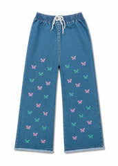 Girls Butterfly Breeze Wide-Leg Jeans