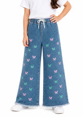 Girls Butterfly Breeze Wide-Leg Jeans