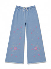 Girls Wide-Leg Denim Rosy Sky