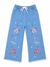 Girls Wide-Leg Jeans Ruby Bloom