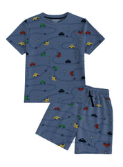 Boys Car Print Shorts Set