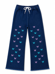 Girls Wide-Leg Jeans Midnight Flutter