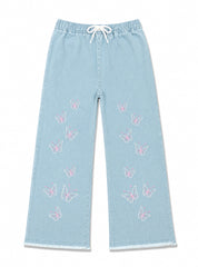 Girls Wide-Leg Jeans Butterfly Whisper