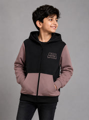 Black & Blush Boys Zip Hoodie