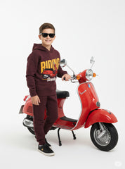 Scooter Vibes Warm Boys Hoodie Set with Riding Style