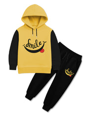 Cozy and Trendy Hoodie Set with Fun Smile Design for Boys