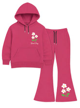 Girls’ Winter Hoodie Set Floral Bliss