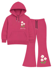 Girls’ Winter Hoodie Set Floral Bliss