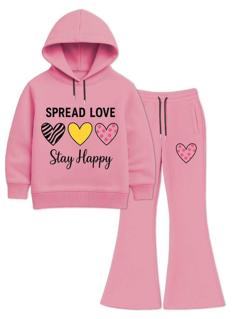 Cute and Comfy Heart Themed Hoodie Set for Girls