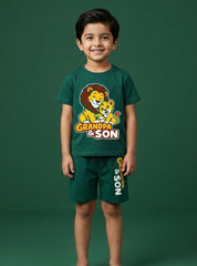 Boys Grandpa & Son Lion Short Set