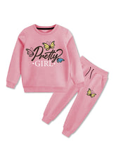 Affordable winter fleece tracksuit set for girls