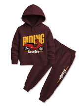Scooter Vibes Warm Boys Hoodie Set with Riding Style