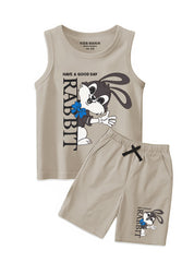 Have a good Day Rabbit Printed Cotton Sando Set